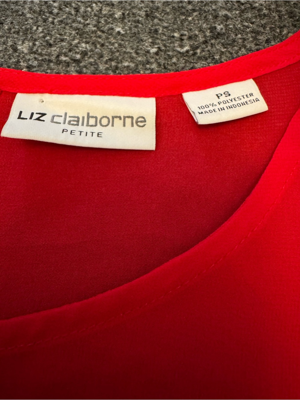 Liz Claiborne Red Chiffon Tiered Ruffle Sleeveless Tank Top Small Petite - Picture 4 of 7